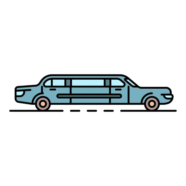 Limousine icona colore contorno vettore — Vettoriale Stock