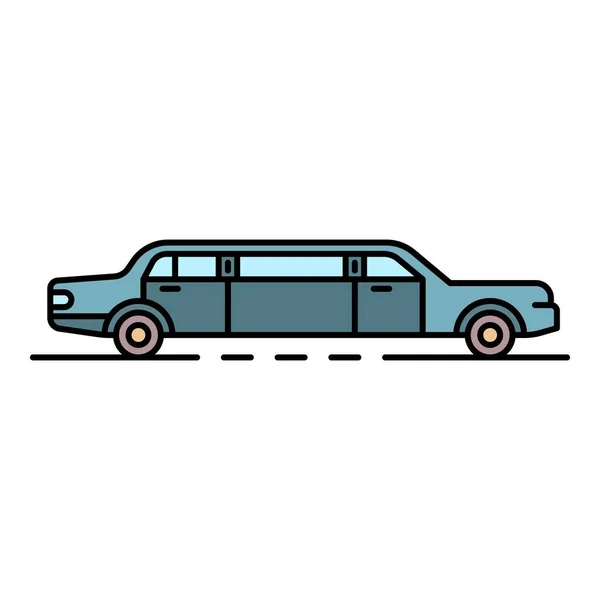 Limousine de luxe icône couleur contour vecteur — Image vectorielle