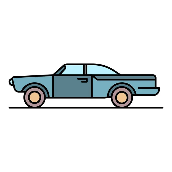 Retro cabriolet icono color contorno vector — Archivo Imágenes Vectoriales