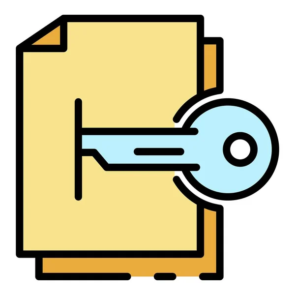 Hacking cifrado de archivos icono color contorno vector — Archivo Imágenes Vectoriales