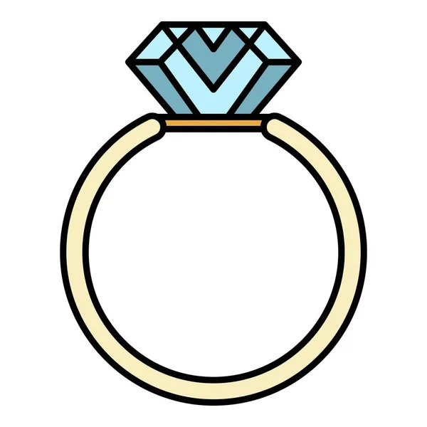 Vektor barvy ikony prstence drahokamů — Stockový vektor