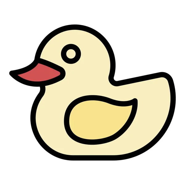 ( 영어 ) Farm duck icon color outline vector — 스톡 벡터