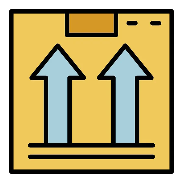 Verpackte Waren Symbol Farbe Umrissvektor — Stockvektor