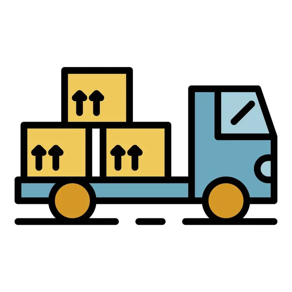 Trasporto di merci di esportazione icona colore contorno vettore — Vettoriale Stock