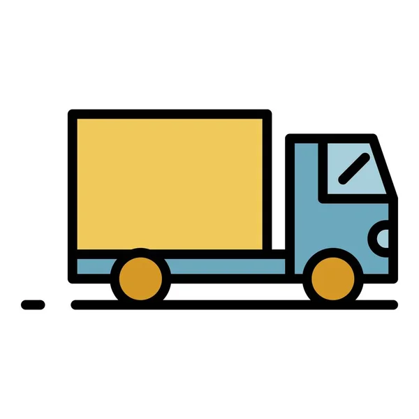 Kargo kamyonu simgesi renk ana hatlarını dışarıya aktar — Stok Vektör