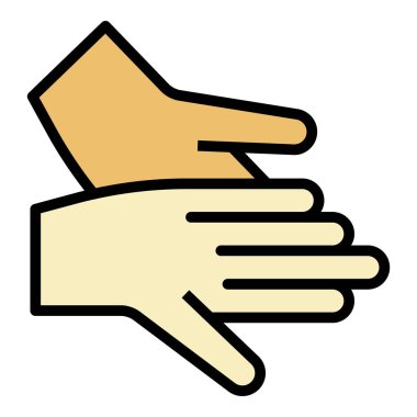 Eller simgesi rengi dış hat vektörü