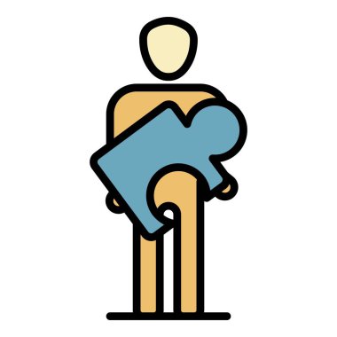 Adam yapboz simgesi renk ana hatlarını alır