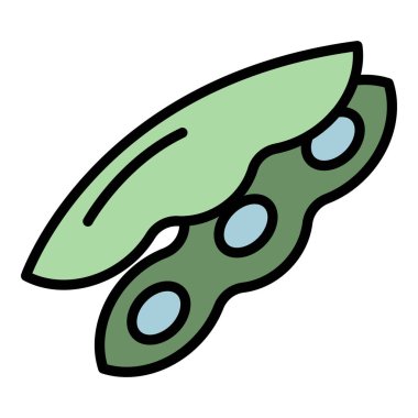 Bezelye simgesi rengi dış hat vektörü