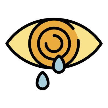 Göz damlası simgesi rengi dış hat vektörü