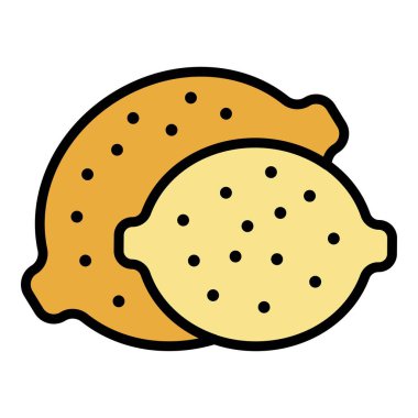 Limon simgesi rengi dış hat vektörü