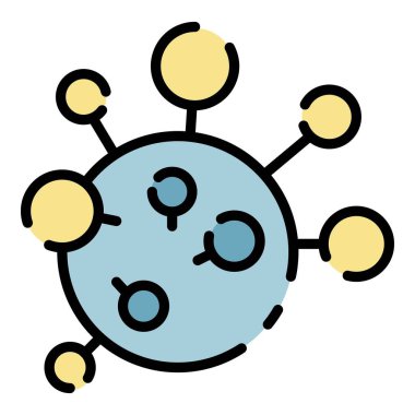 Alerji molekülü simgesi renk ana hatları vektörü