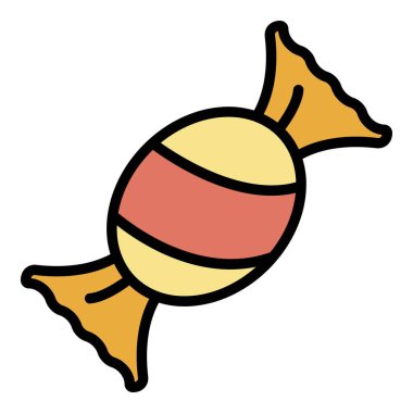 Bonbon simgesi renk ana hatları vektörü