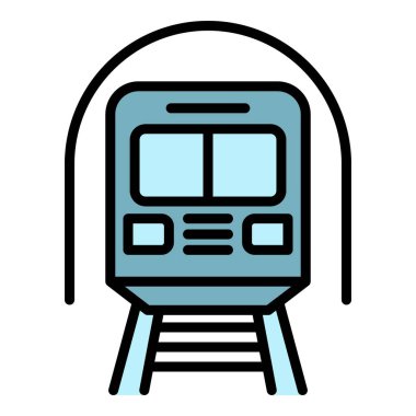 Metro tren simgesi renk ana hatları vektörü