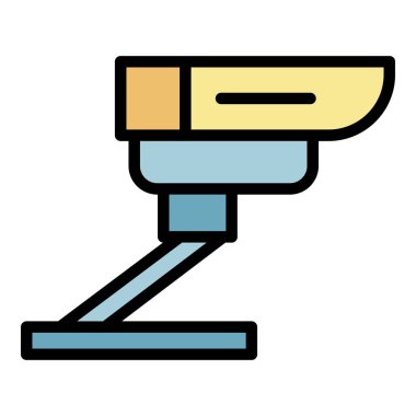 Video kamera simgesi renk ana hatları vektörü