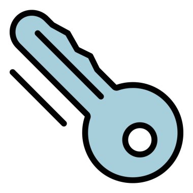 Akıllı anahtar simgesi renk ana hatları vektörü