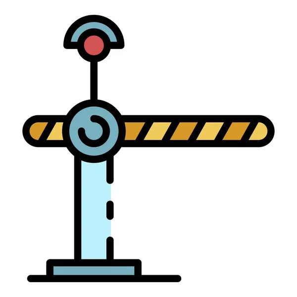 Spoorwegbarrière pictogram kleur omtrek vector — Stockvector