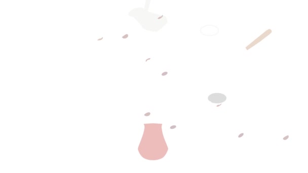 Cezve para café e café feijão ícone animação — Vídeo de Stock