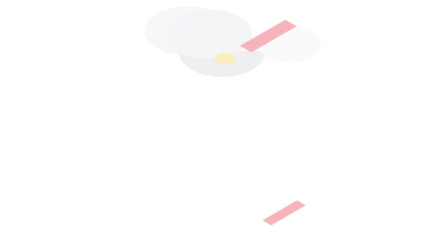 Huevos revueltos icono de animación — Vídeo de stock