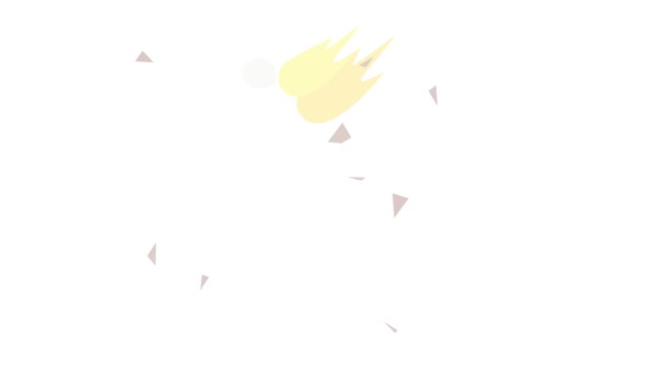 Meteora cadente con lunga coda icona animazione — Video Stock