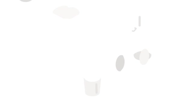 Papelera gris con animación de icono de tapa abierta — Vídeo de stock