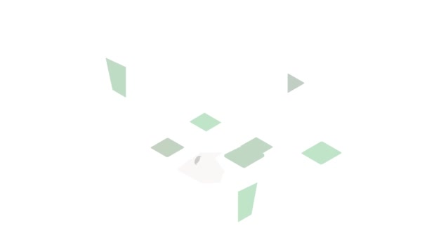 Открыть анимацию иконки зеленого контейнера — стоковое видео