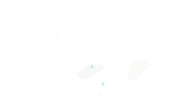 Nube con gotas de lluvia icono de animación — Vídeo de stock