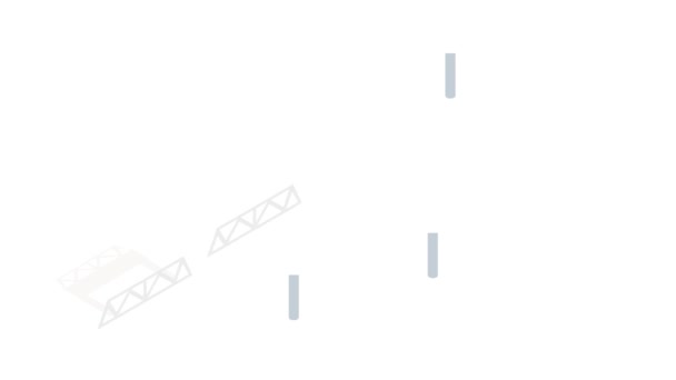 Road bridge pictogram animatie — Stockvideo