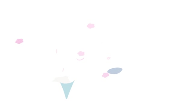 Buquê de flores rosa ícone animação — Vídeo de Stock