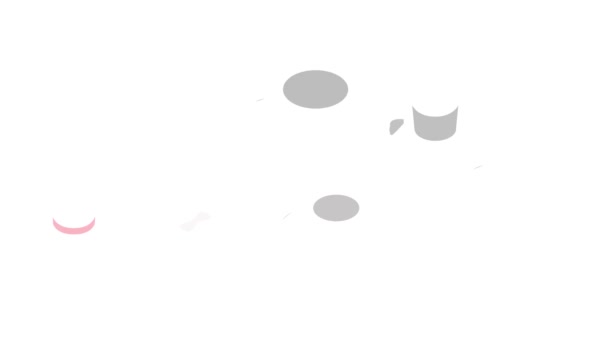 Animace ikon černý cylindr a motýlek — Stock video