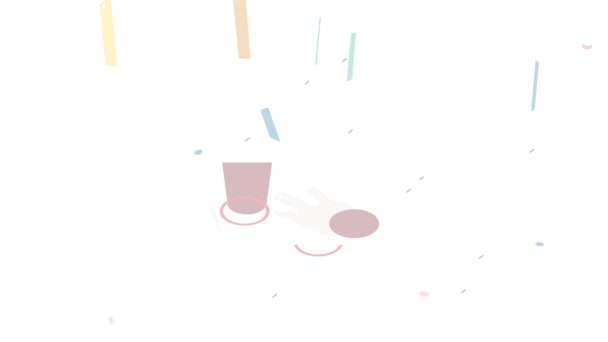 Papelería en animación icono taza marrón — Vídeo de stock