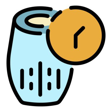 Taşınabilir kablosuz hoparlör simgesi renk ana hatları vektörü