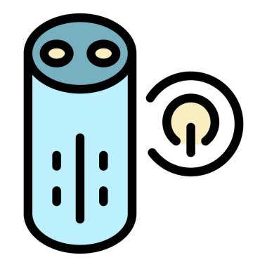 Akıllı konuşmacı güç simgesi renk ana hatları vektörü