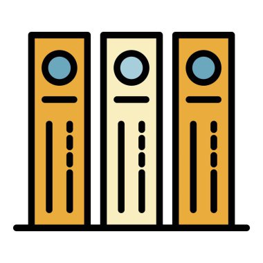 Dosya dizinleri simgesi renk ana hatları vektörü