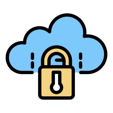 Kapatılan bulut simgesi renk ana hatları vektörü