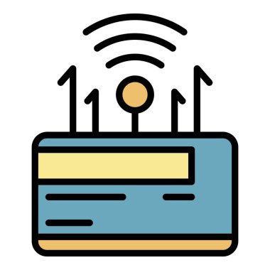 Kablosuz yönlendirici simgesi renk ana hatları vektörü