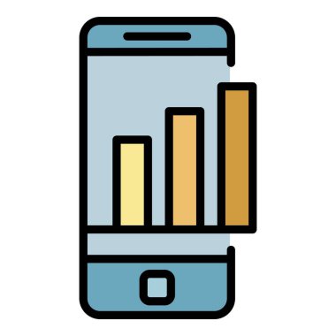 Finans grafiği sütun rengi dış hat vektörü