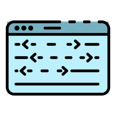 Kontrol paneli simgesi renk ana hatlı web penceresi