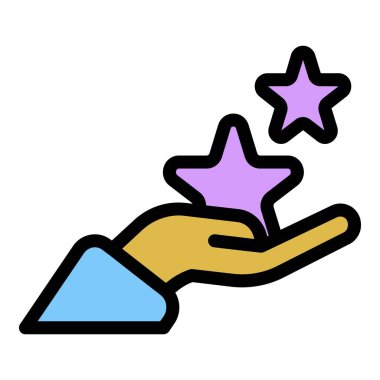 El simgesi renk çizgisi vektöründeki yıldızlar