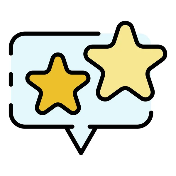 Bubble with the stars icon color outline vector — Stock Vector