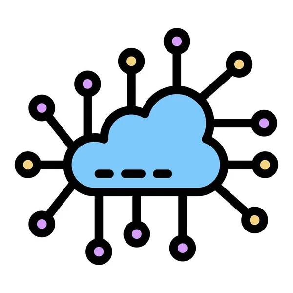 Technologies Cloud icône couleur contour vecteur — Image vectorielle