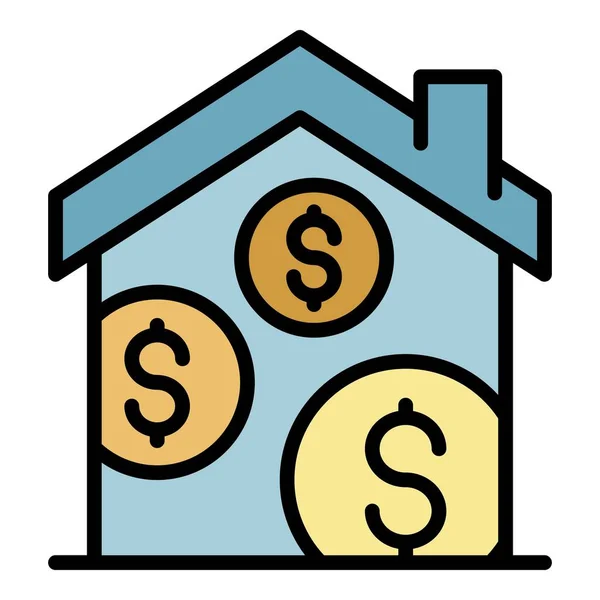 Money house icon color outline vector — Stock Vector