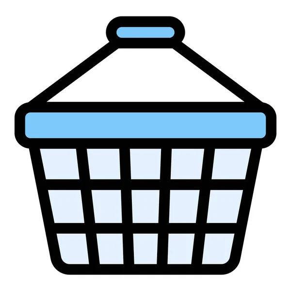 Shop basket icon color outline vector — Stock Vector