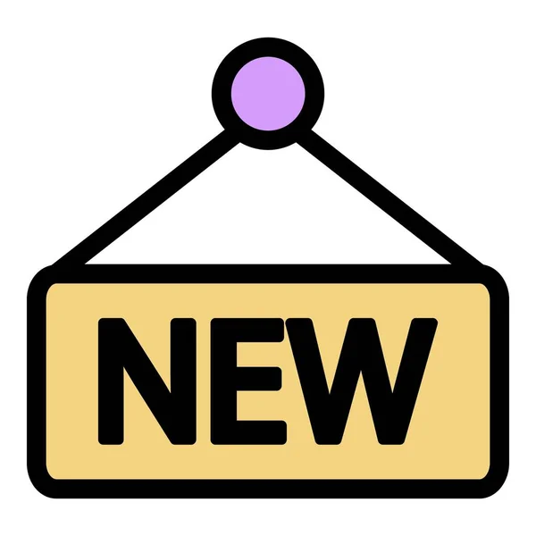 Novo ícone de emblema de venda vetor de contorno de cor — Vetor de Stock