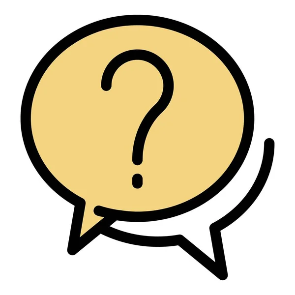 Frage-Chat-Symbol Farbe Umrissvektor — Stockvektor