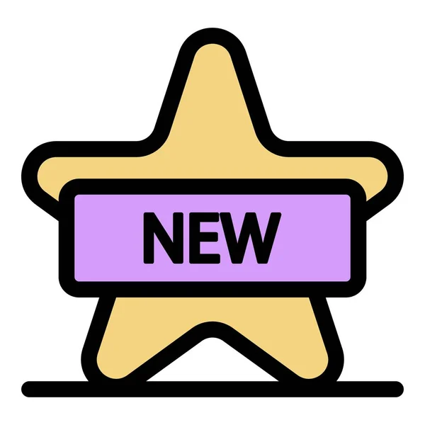 Novo ícone estrela cor contorno vetor — Vetor de Stock