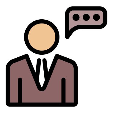 Avukat konuşma simgesi renk özet vektörü