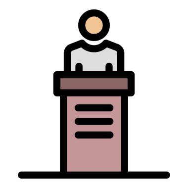 Avukat sözcüsü simgesi renk özet vektörü