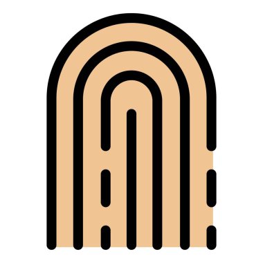 Parmak izi simgesi rengi dış hat vektörü