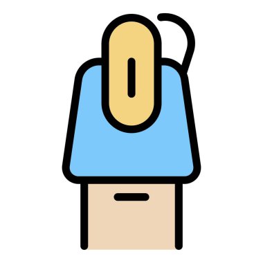 Tırnak cilası kurutma simgesi renk ana hatları vektörü