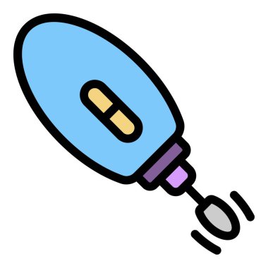 Çivi elektrik dosya simgesi renk ana hatları vektörü